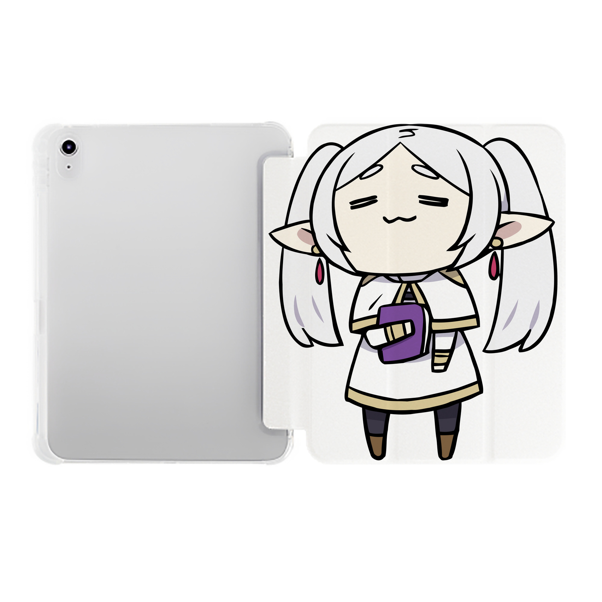 （画像用） 葬送のフリーレン Frieren IPad ケース ペン収納付き 三つ折りスタンド PUレザー×シリコン 対応機種9.5/10.5/10.9インチ